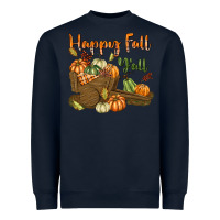 Navy Happy Fall Y'all Heavyweight Sweatshirt - texasbilliewilder
