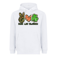 White peace love shamrock Heavyweight Hoodie - FaDigitalArtStudio