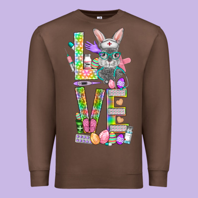 Love Easter Nurse Premium Sweatshirt Designed By Bundleandbundleshop