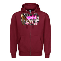 Burgundy Spoiled wife Mother's Day Zipper Hoodie - HowdyJamesFarm