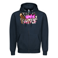 Navy Spoiled wife Mother's Day Zipper Hoodie - HowdyJamesFarm