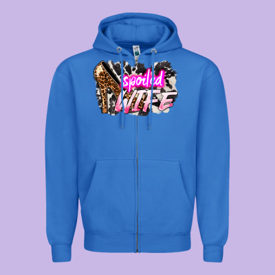 Spoiled Wife Mother's Day Zipper Hoodie Designed By Howdyjamesfarm