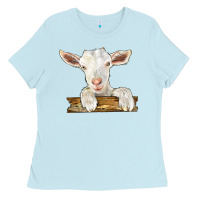 Baby Blue baby cashmere goat Ladies Tee - LillyAllenDesigns