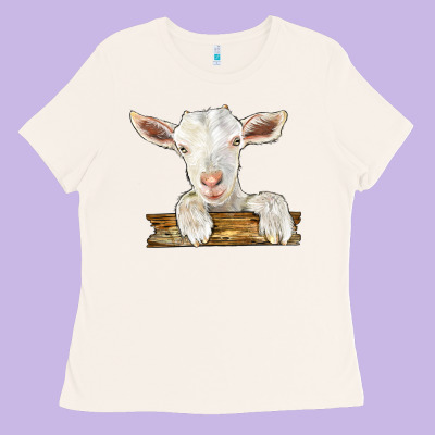 Baby Cashmere Goat Ladies Tee Designed By Lillyallendesigns