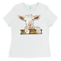White baby cashmere goat Ladies Tee - LillyAllenDesigns