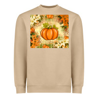 Mushroom Fall Pumpkins with Flowers Heavyweight Sweatshirt - texasbilliewilder