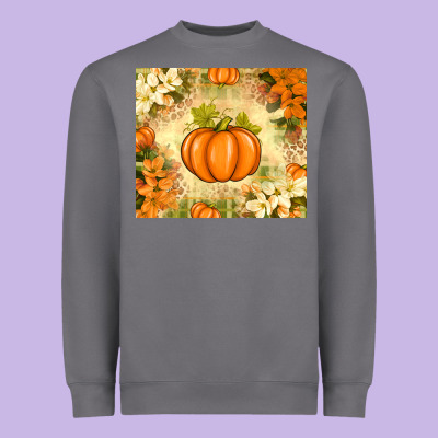 Fall Pumpkins With Flowers Heavyweight Sweatshirt Designed By Texasbilliewilder