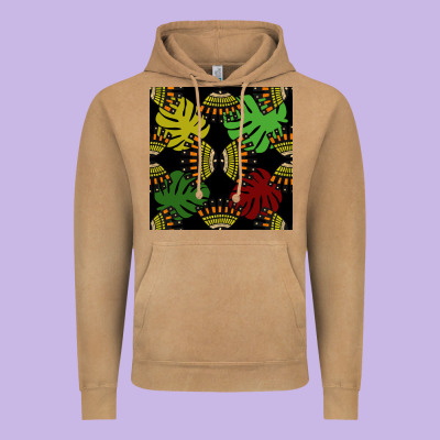 African And Leaf Seamless Pattern Vintage Hoodie Designed By Bundleandbundleshop