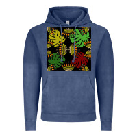 Vintage Denim african and leaf seamless pattern Vintage Hoodie - BundleAndBundleShop