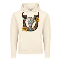 Vintage Artic bull skull with horseshoe Vintage Hoodie - RanaPortraitStore