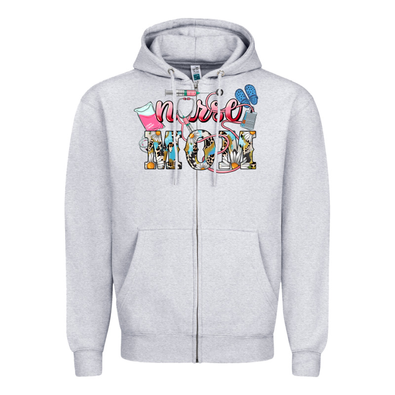 Nurse Mom Mother's Day Zipper Hoodie by HowdyJamesFarm | Teevron