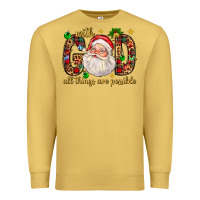 Antique Gold with god all things are possible with santa claus bbs Premium Sweatshirt - BundleAndBundleShop