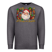 Charcoal Heather with god all things are possible with santa claus bbs Premium Sweatshirt - BundleAndBundleShop