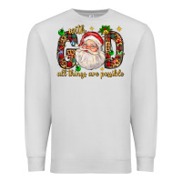 With God All Things Are Possible With Santa Claus Bbs Premium Sweatshirt | Teevron