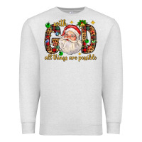 Oatmeal Heather with god all things are possible with santa claus bbs Premium Sweatshirt - BundleAndBundleShop