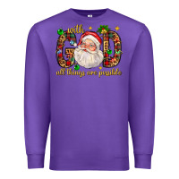 Purple with god all things are possible with santa claus bbs Premium Sweatshirt - BundleAndBundleShop
