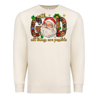 Sandshell with god all things are possible with santa claus bbs Premium Sweatshirt - BundleAndBundleShop