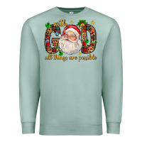 Seafoam with god all things are possible with santa claus bbs Premium Sweatshirt - BundleAndBundleShop