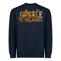 Navy Gobble Til You Wobble with Turkey Heavyweight Sweatshirt - texasbilliewilder