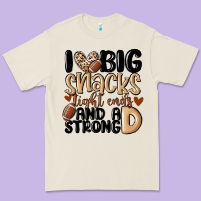 I Love Big Sacks Tight Ends And A Strong D Premium Tee Designed By Maliassmallbusiness