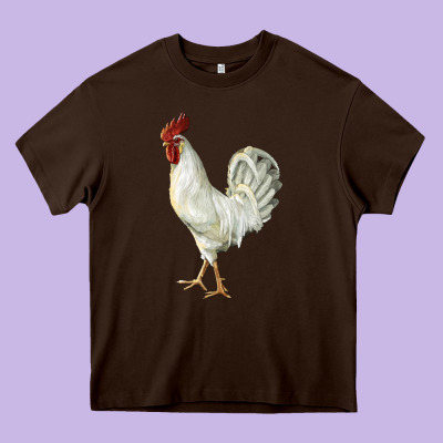 Leghorn Rooster Heavy Core Tee Designed By Lillyallendesigns