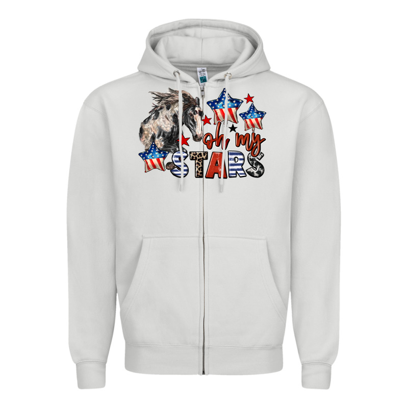 Oh My Stars Horse 4th Of July Zipper Hoodie by CowGirlArtShop | Teevron