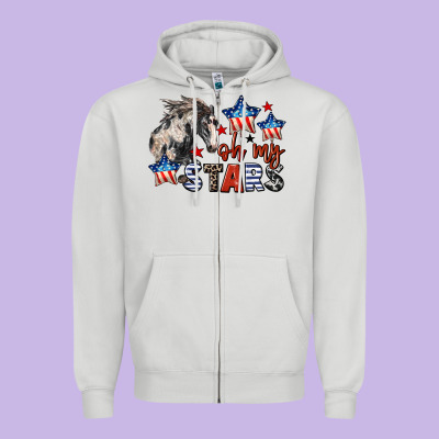 Oh My Stars Horse 4th Of July Zipper Hoodie Designed By Cowgirlartshop