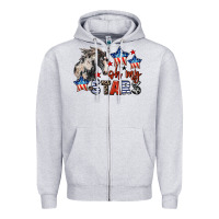 Heather Grey Oh my stars horse 4th of july Zipper Hoodie - CowGirlArtShop