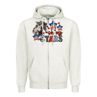 Oatmeal Heather Oh my stars horse 4th of july Zipper Hoodie - CowGirlArtShop