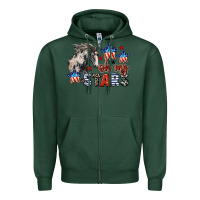 Sports Green Oh my stars horse 4th of july Zipper Hoodie - CowGirlArtShop