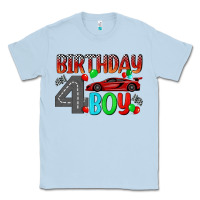 Dusty Blue birthday boy 4 Classic Tee - BundleAndBundleShop