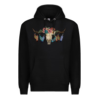 Black Texas Longhorn Bull Skull Premium Hoodie - JahusDesignShop
