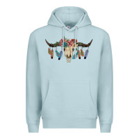 Blue Mist Texas Longhorn Bull Skull Premium Hoodie - JahusDesignShop