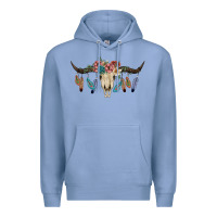 Colony Blue Texas Longhorn Bull Skull Premium Hoodie - JahusDesignShop