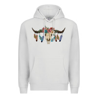 Dove Grey Texas Longhorn Bull Skull Premium Hoodie - JahusDesignShop