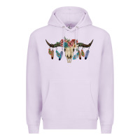 Lilac Texas Longhorn Bull Skull Premium Hoodie - JahusDesignShop