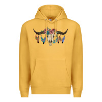 Mustard Texas Longhorn Bull Skull Premium Hoodie - JahusDesignShop