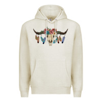 Oatmeal Heather Texas Longhorn Bull Skull Premium Hoodie - JahusDesignShop