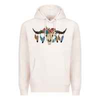 Pale Pink Texas Longhorn Bull Skull Premium Hoodie - JahusDesignShop