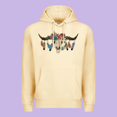 Texas Longhorn Bull Skull Premium Hoodie Designed By Jahusdesignshop
