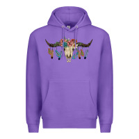 Purple Texas Longhorn Bull Skull Premium Hoodie - JahusDesignShop