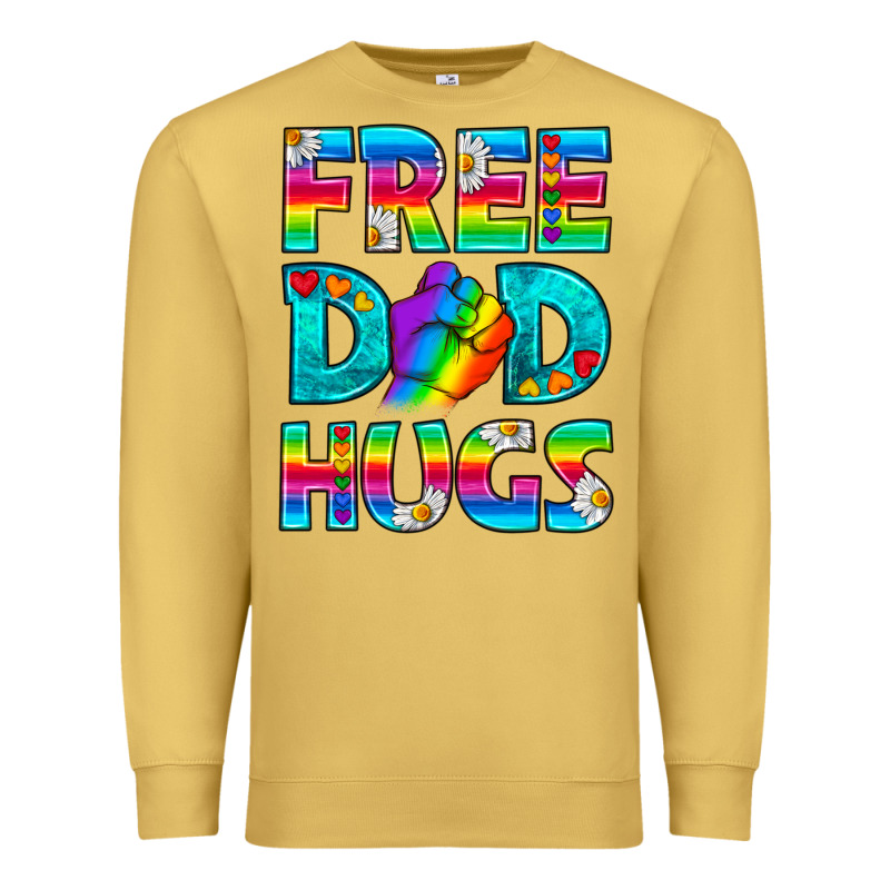 Pride Lgbtq Free Dad Hugs Premium Sweatshirt by BundleAndBundleShop | Teevron