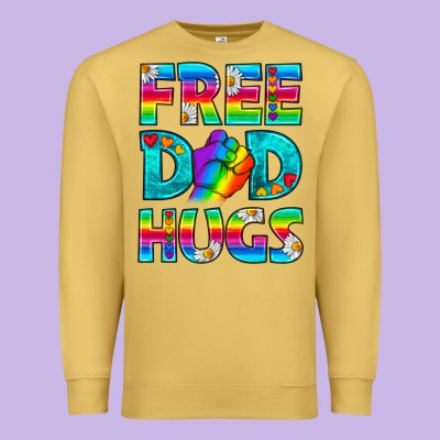 Pride Lgbtq Free Dad Hugs Premium Sweatshirt Designed By Bundleandbundleshop