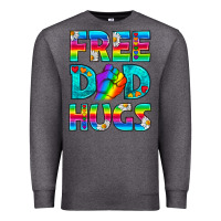Charcoal Heather Pride LGBTQ Free Dad Hugs Premium Sweatshirt - BundleAndBundleShop