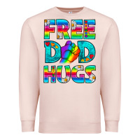 Pale Pink Pride LGBTQ Free Dad Hugs Premium Sweatshirt - BundleAndBundleShop