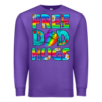 Purple Pride LGBTQ Free Dad Hugs Premium Sweatshirt - BundleAndBundleShop