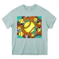 Arona softball cowhide turquoise glitter tumbler Heavy Core Tee - Jasminsmagicworld