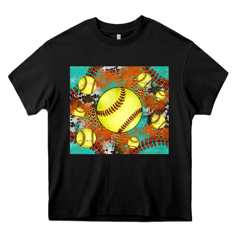 Softball Cowhide Turquoise Glitter Tumbler Heavy Core Tee by Jasminsmagicworld | Teevron