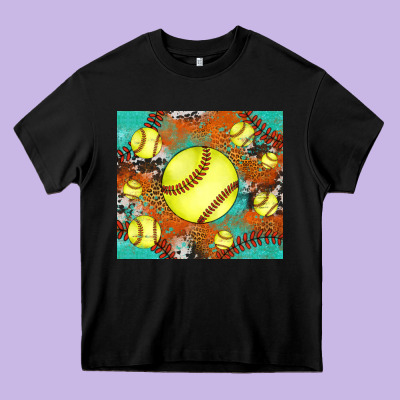Softball Cowhide Turquoise Glitter Tumbler Heavy Core Tee Designed By Jasminsmagicworld