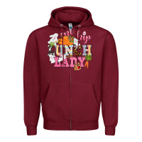 Burgundy One hip Lunch Lady Easter Day Zipper Hoodie - CowGirlArtShop